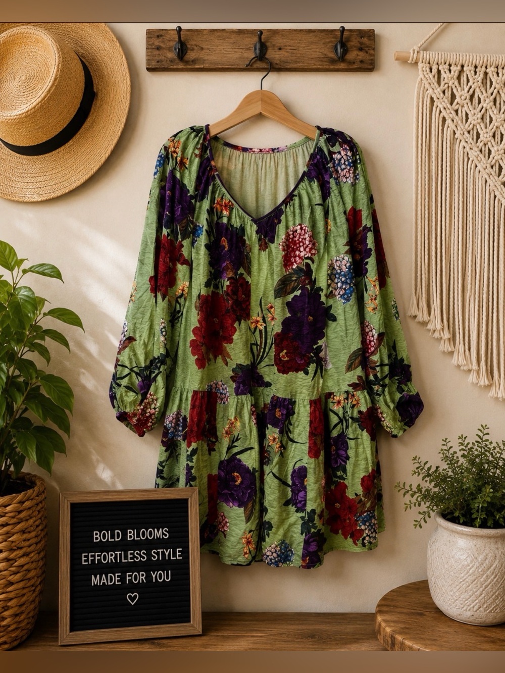 H&M boho chic tunic dress size medium